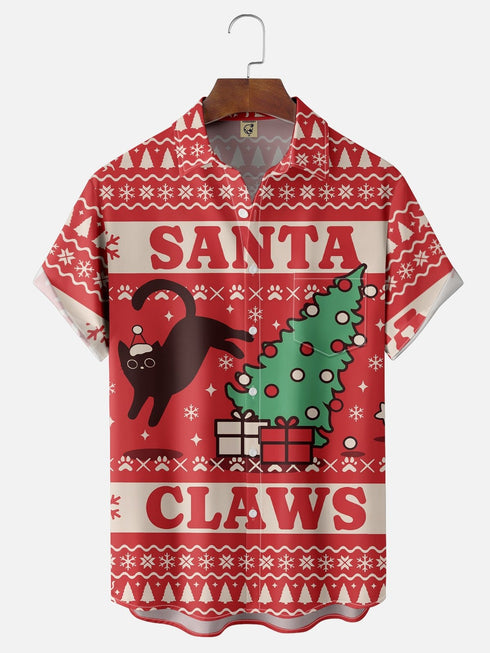 Men's Christmas Funny Graphic Short Sleeve Hawaiian Shirt